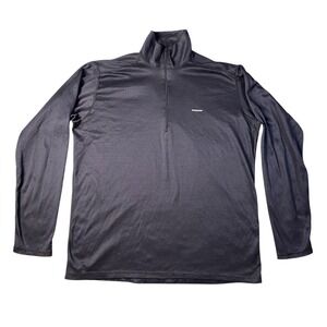 PATAGONIA MENS BLACK CAPILENE 1/4 ZIP MIDWEIGHT BASE LAYER LONG SLEEVE TOP LARGE